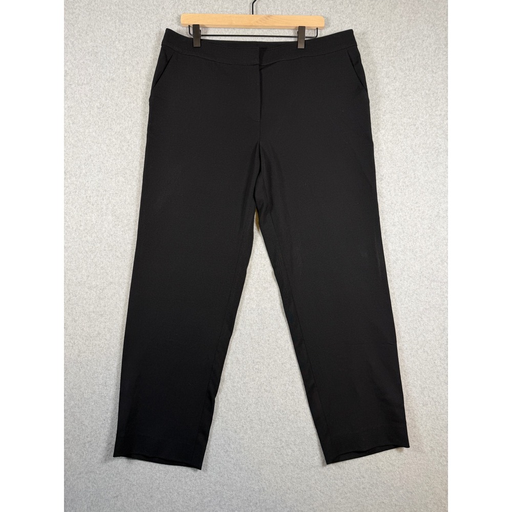 St. John Collection Trousers Women 14 Black Wool Blend Stretch Pants Classic Lux - Picture 1 of 11